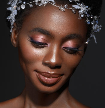 soft bridal makeup on black woman